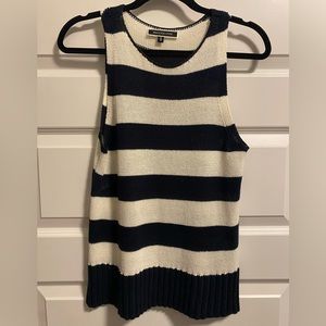 Melanie Lyne Knit Tank, Blue/White, Size Medium